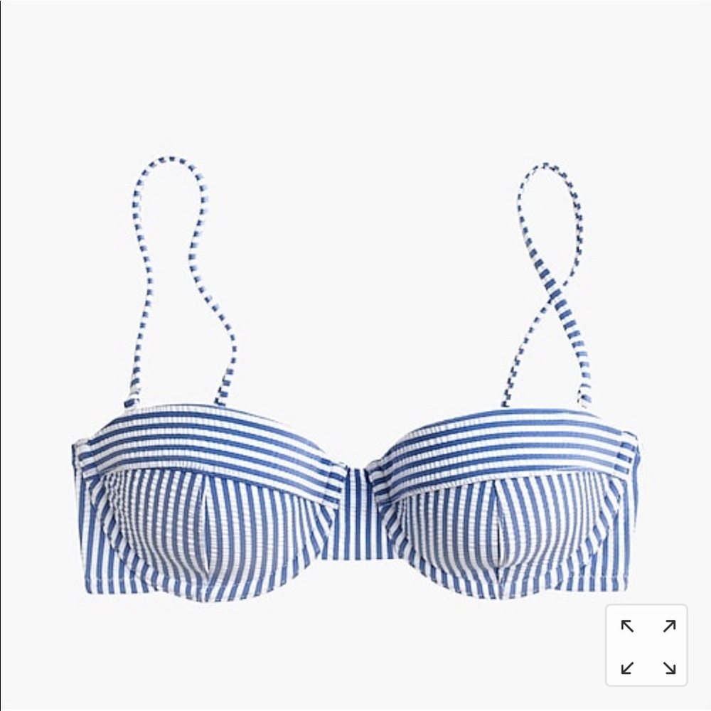 J. Crew seersucker underwire bikini top